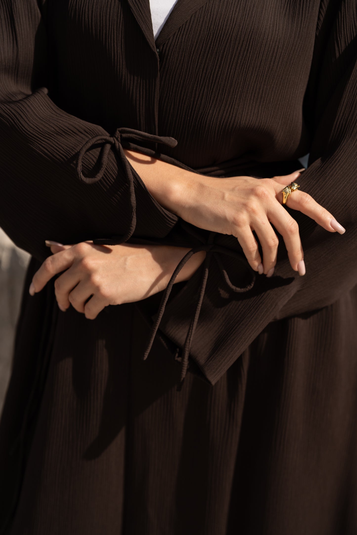The Ribbed Tie Cuff Abaya