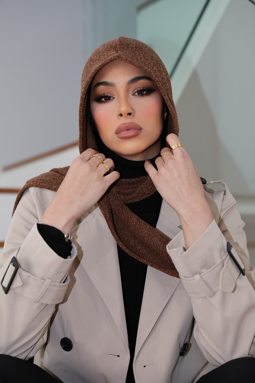 Hauté Hijab Hoodie Brown