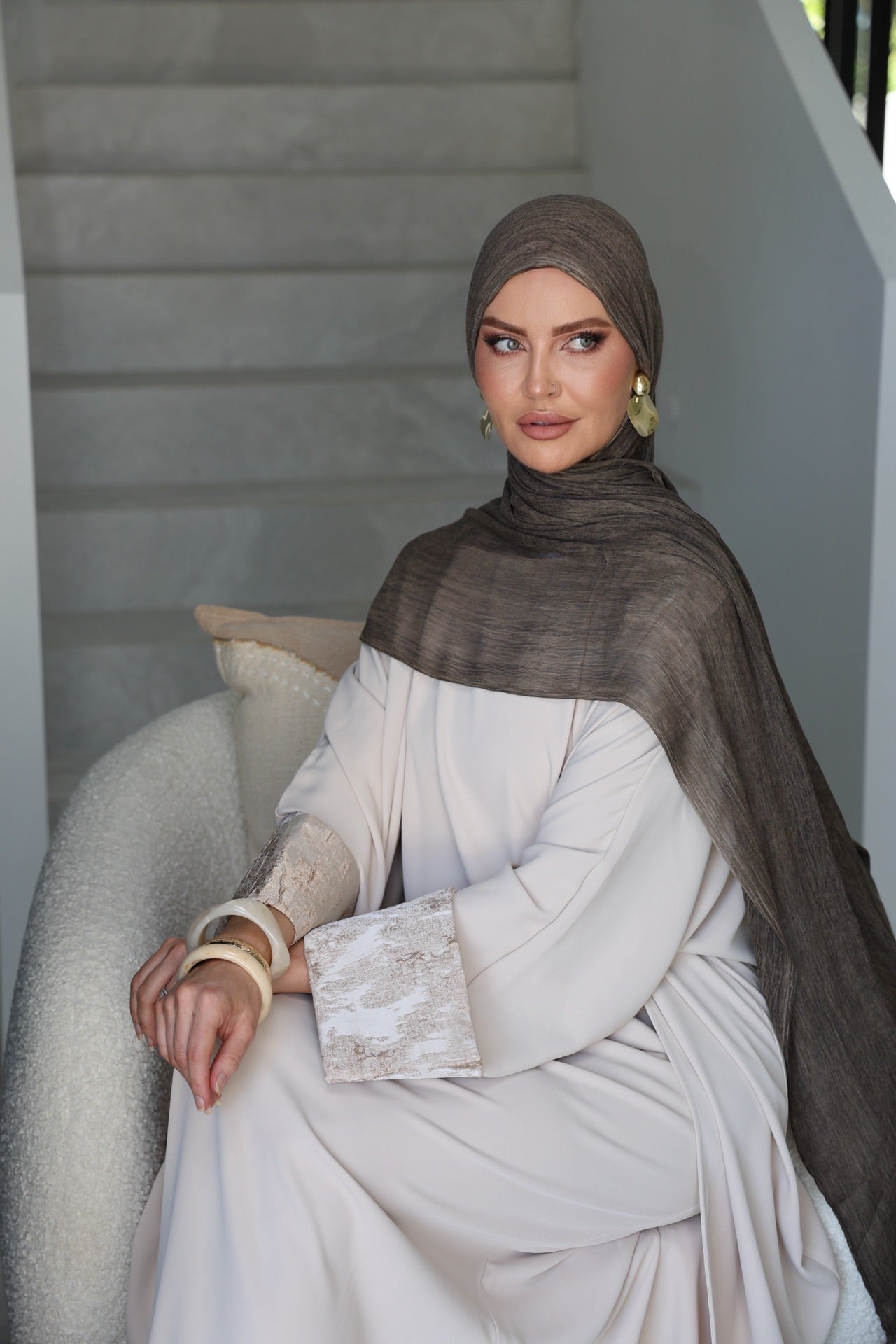 Sandy Taupe Textured Crinkled