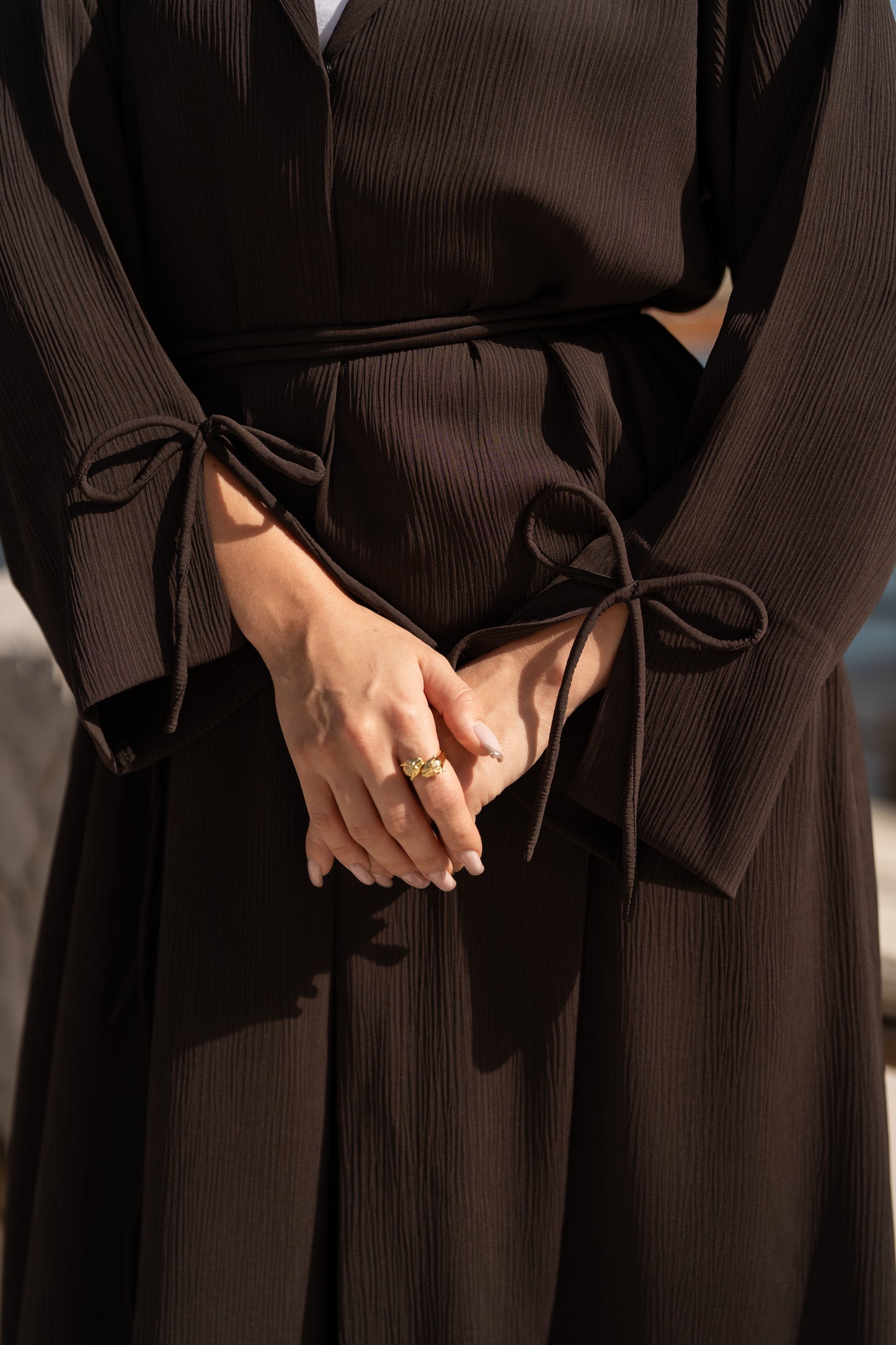 The Ribbed Tie Cuff Abaya