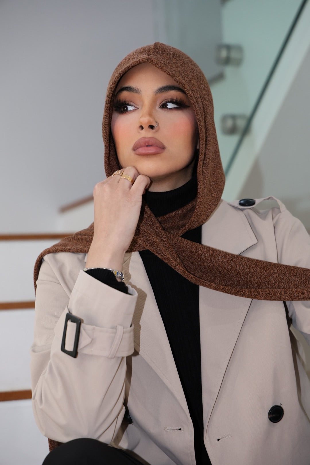 Hauté Hijab Hoodie Brown