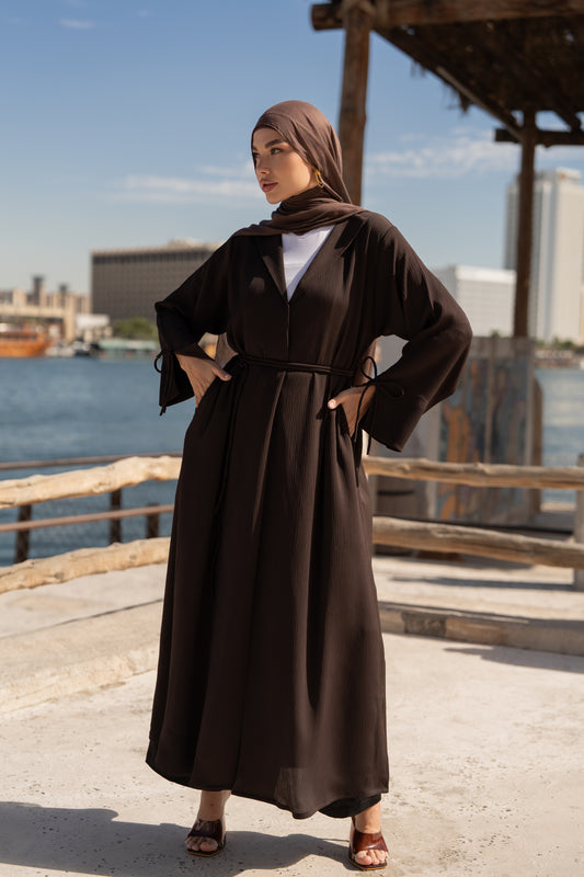 The Ribbed Tie Cuff Abaya