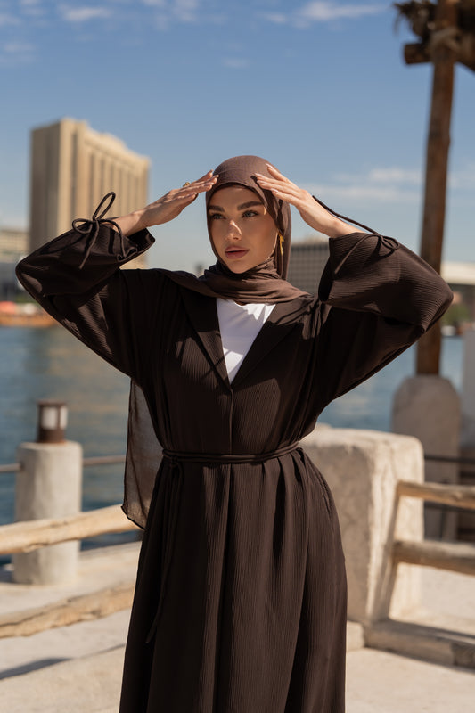 The Ribbed Tie Cuff Abaya
