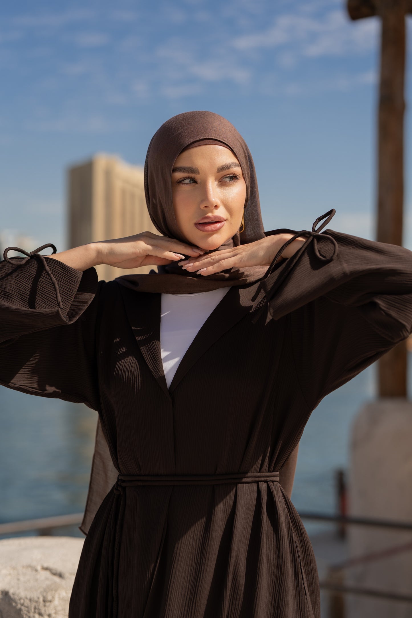 The Ribbed Tie Cuff Abaya