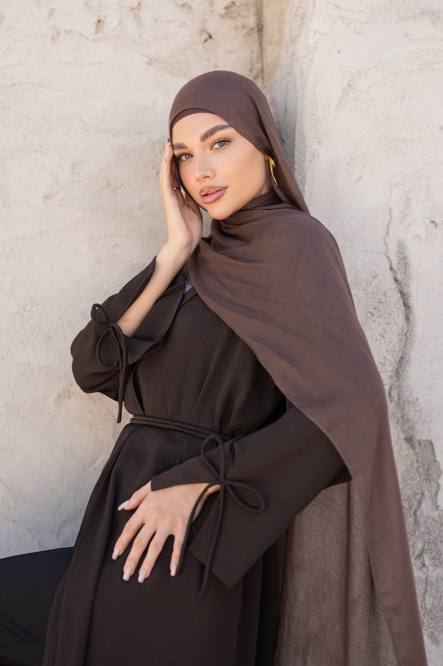 The Ribbed Tie Cuff Abaya