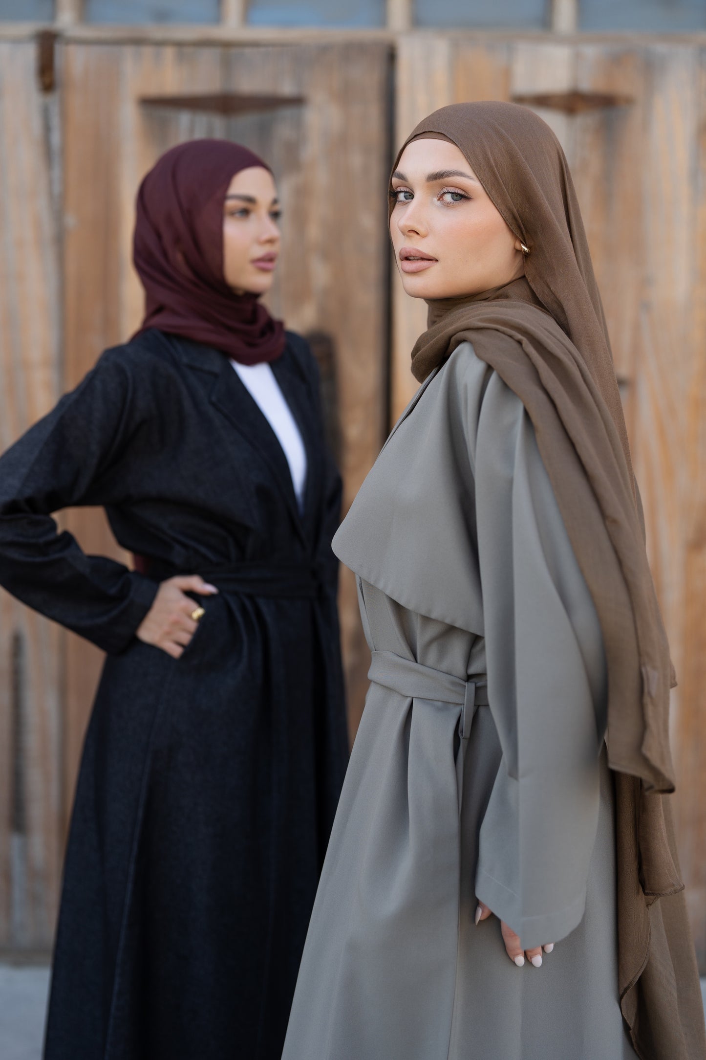 The Trench Abaya - Grey