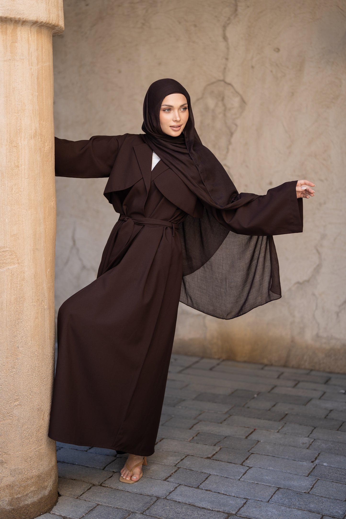 The Trench Abaya - Chocolate