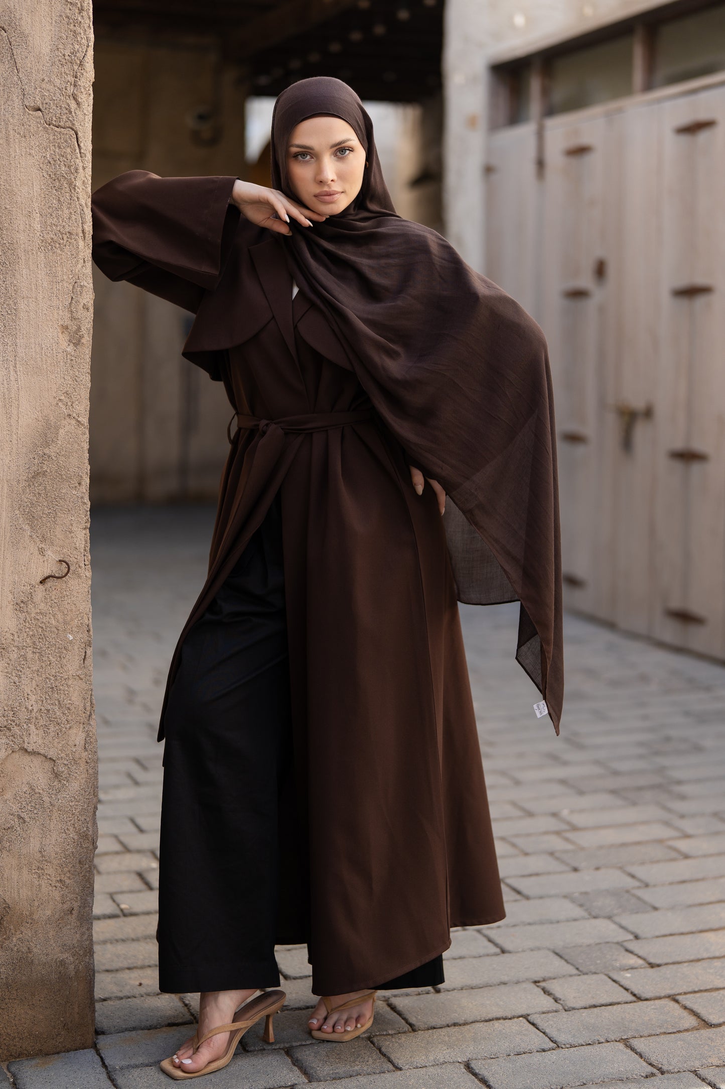 The Trench Abaya - Chocolate