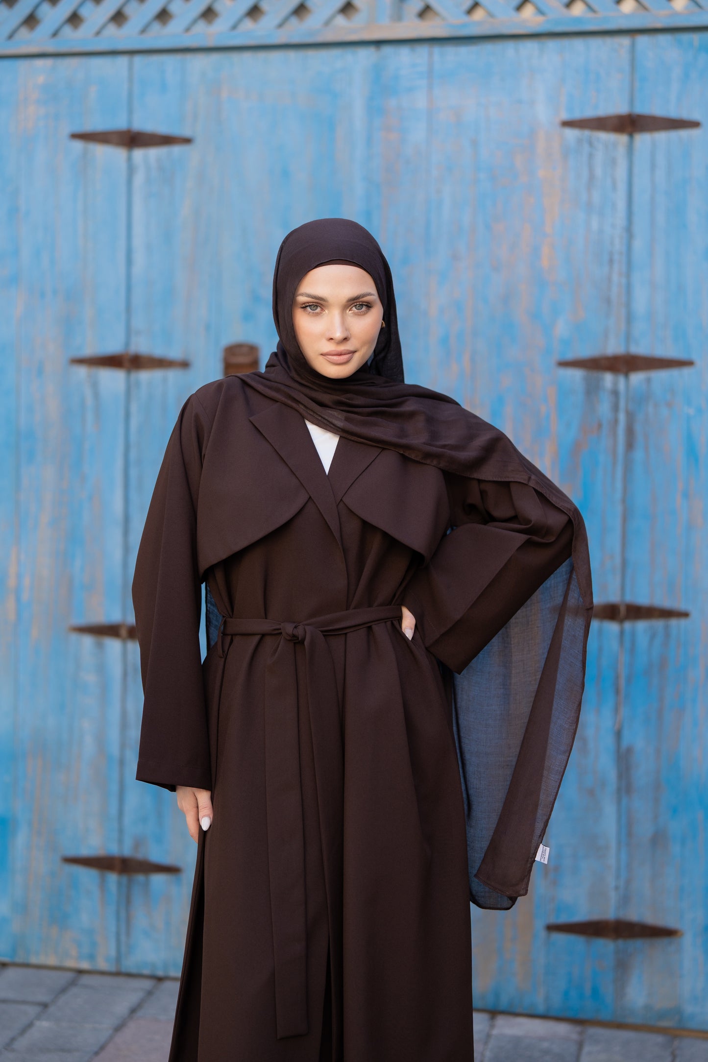 The Trench Abaya - Chocolate