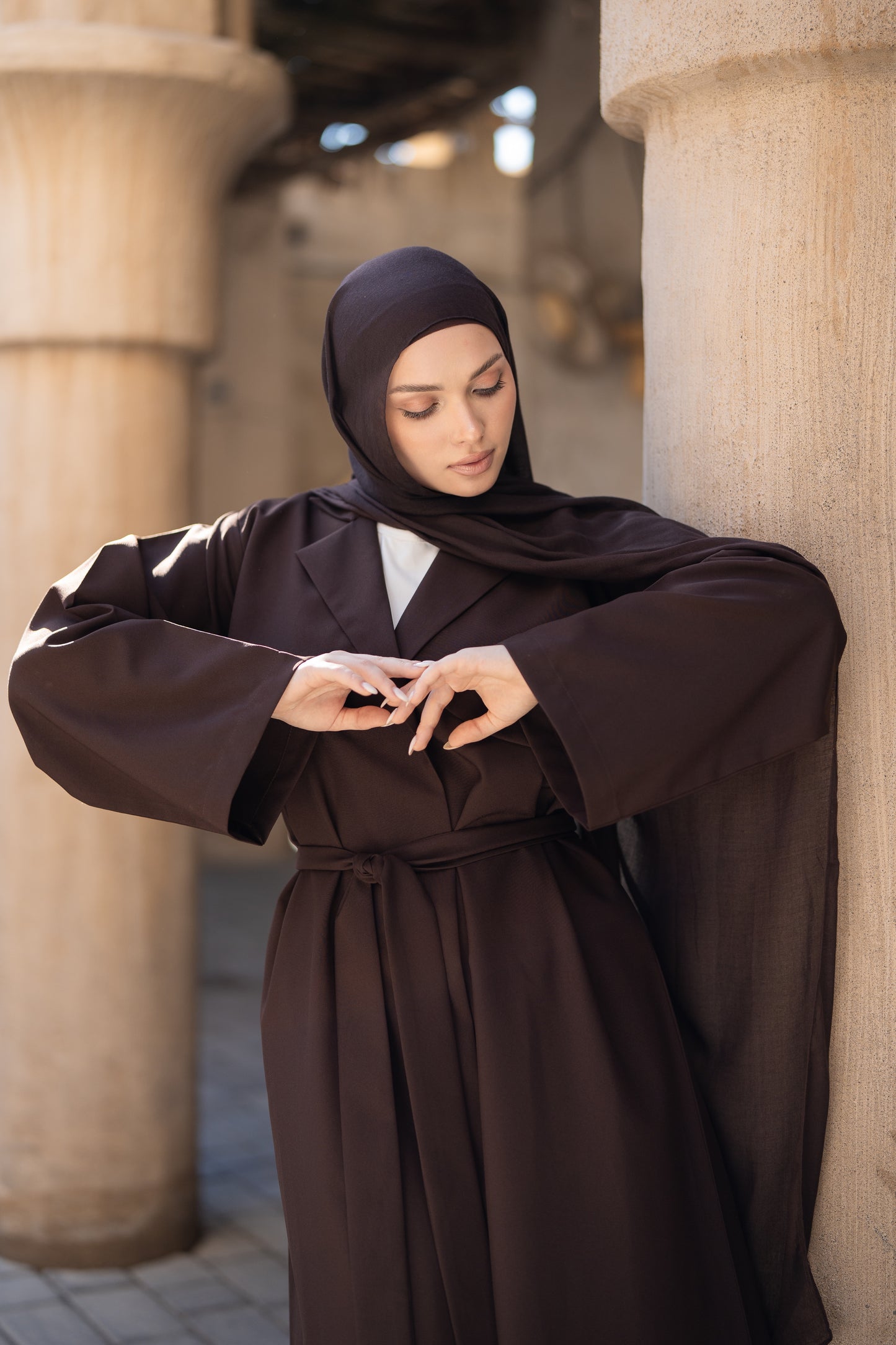 The Trench Abaya - Chocolate